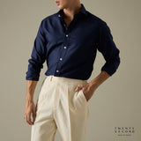 WRINKLE FREE DRESS SHIRT - DARK BLUE (Slim Fit)