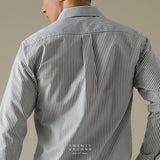 WRINKLE FREE DRESS SHIRT - STRIPE BLACK (Slim Fit)