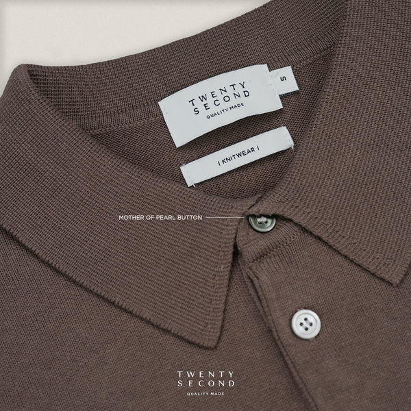NICO KNIT POLO - BROWN