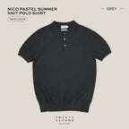 NICO KNIT POLO - GREY