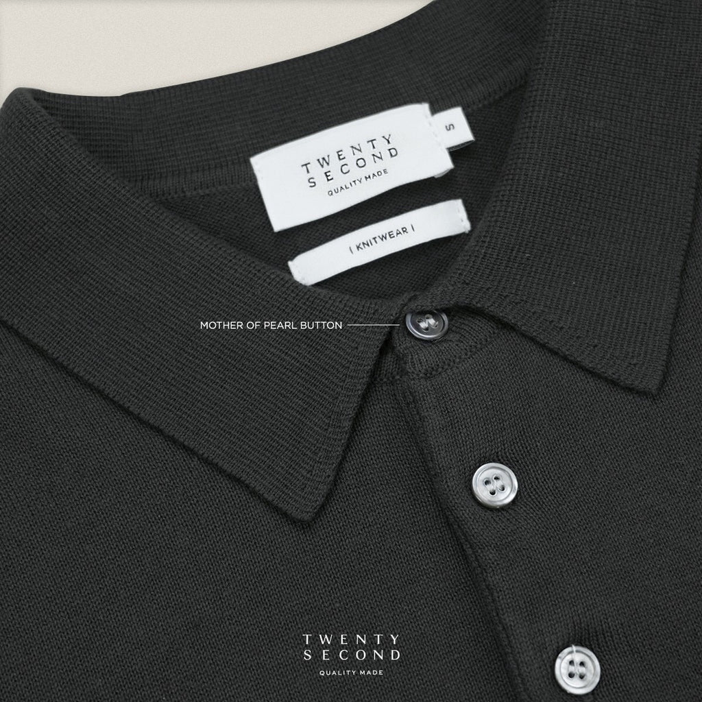 NICO KNIT POLO - GREY