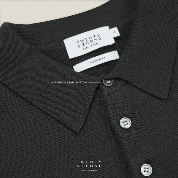 NICO KNIT POLO - GREY