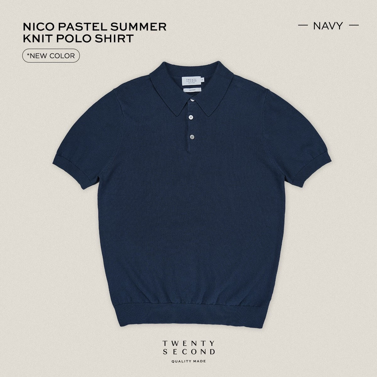 NICO KNIT POLO - NAVY
