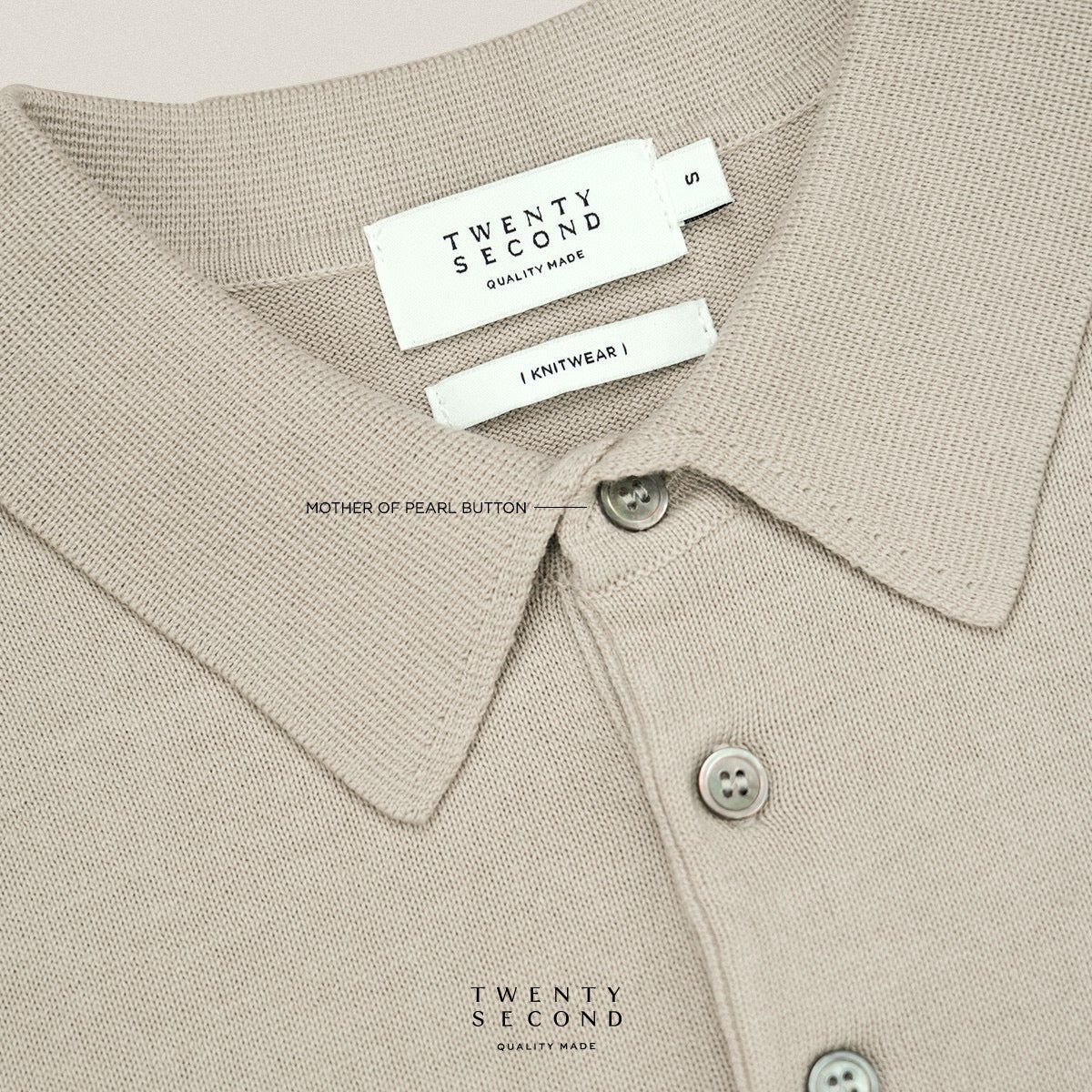 NICO KNIT POLO - OATMEAL