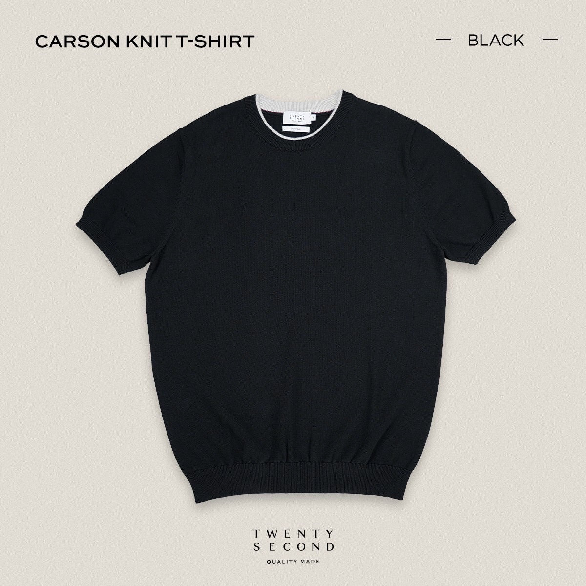 CARSON KNIT TEE - BLACK