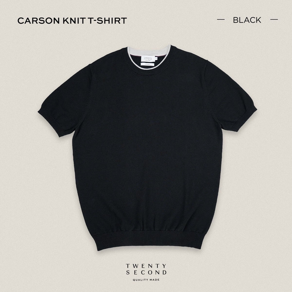 CARSON KNIT TEE - BLACK