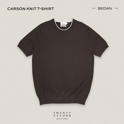 CARSON KNIT TEE - BROWN