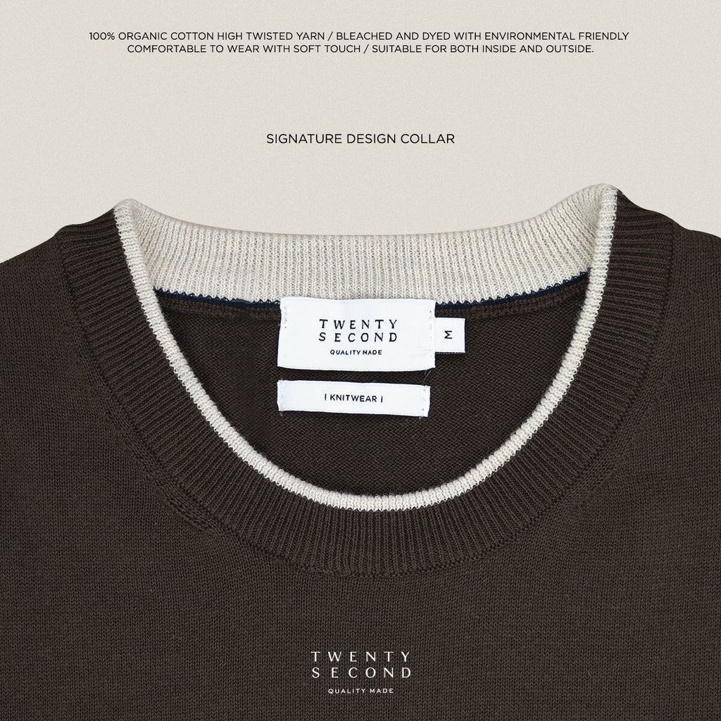 CARSON KNIT TEE - BROWN