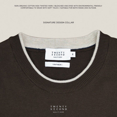 CARSON KNIT TEE - BROWN