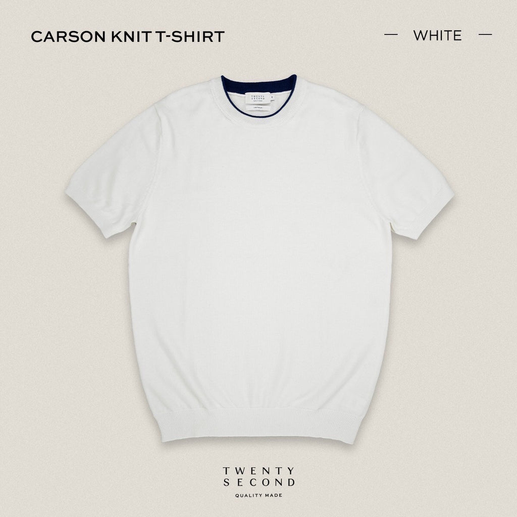 CARSON KNIT TEE - WHITE