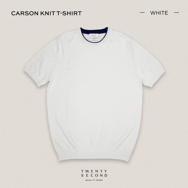 CARSON KNIT TEE - WHITE