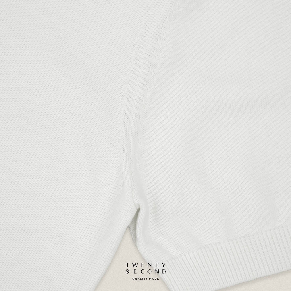 CARSON KNIT TEE - WHITE