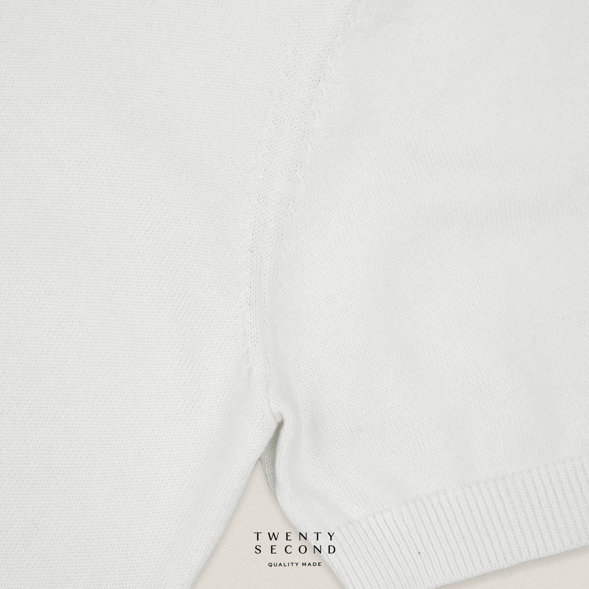 CARSON KNIT TEE - WHITE