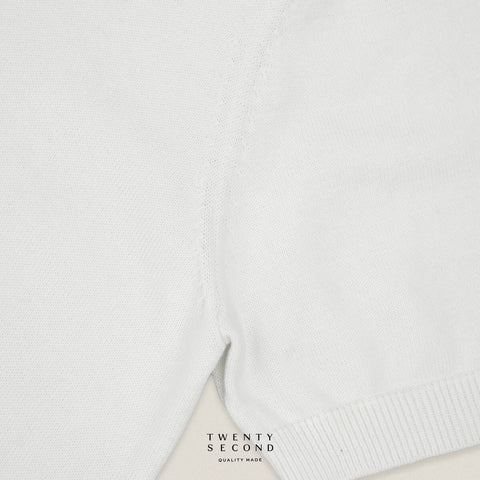 CARSON KNIT TEE - WHITE