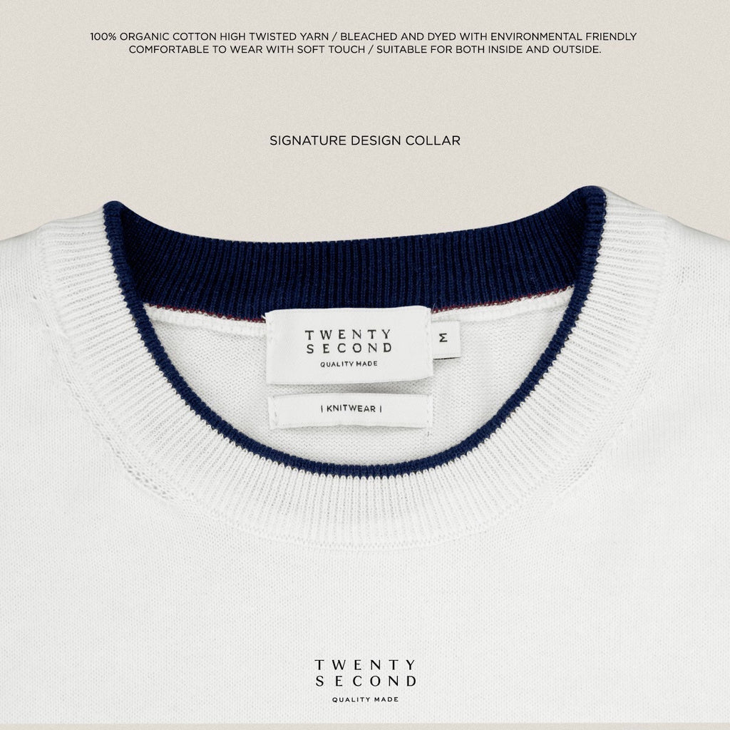 CARSON KNIT TEE - WHITE