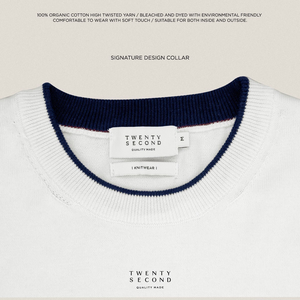 CARSON KNIT TEE - WHITE