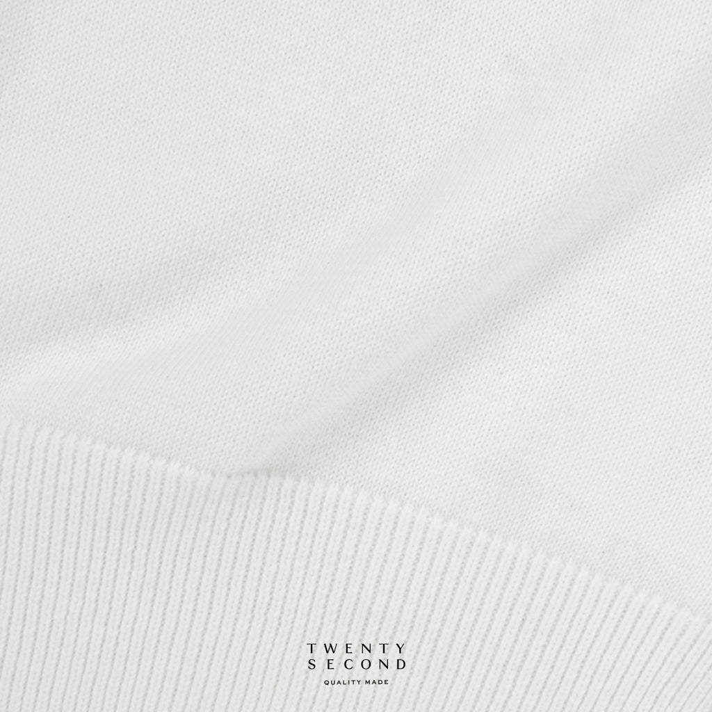 CARSON KNIT TEE - WHITE