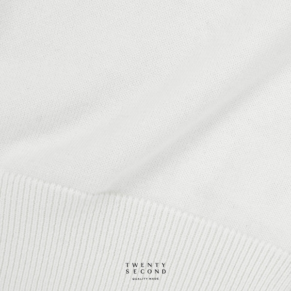 CARSON KNIT TEE - WHITE