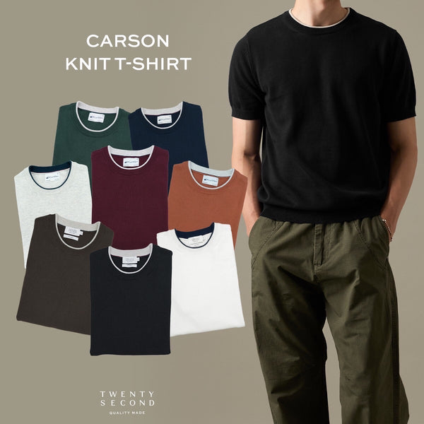 CARSON KNIT TEE - BROWN