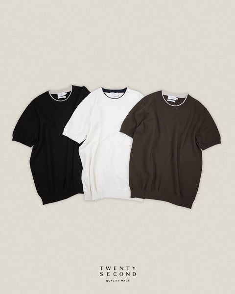 CARSON KNIT TEE - BROWN