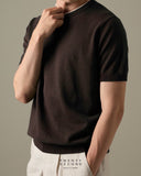 CARSON KNIT TEE - BROWN