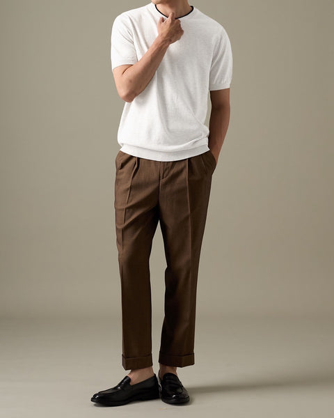 CARSON KNIT TEE - WHITE