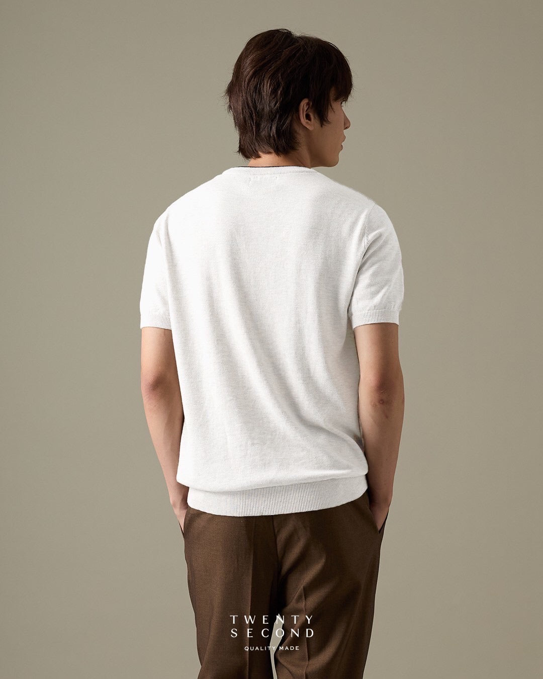 CARSON KNIT TEE - WHITE