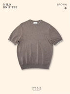 MILO WOOL KNIT TEE - BROWN