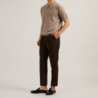 MASON ZIP KNIT POLO - BROWN