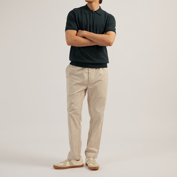 MASON ZIP KNIT POLO - GREEN