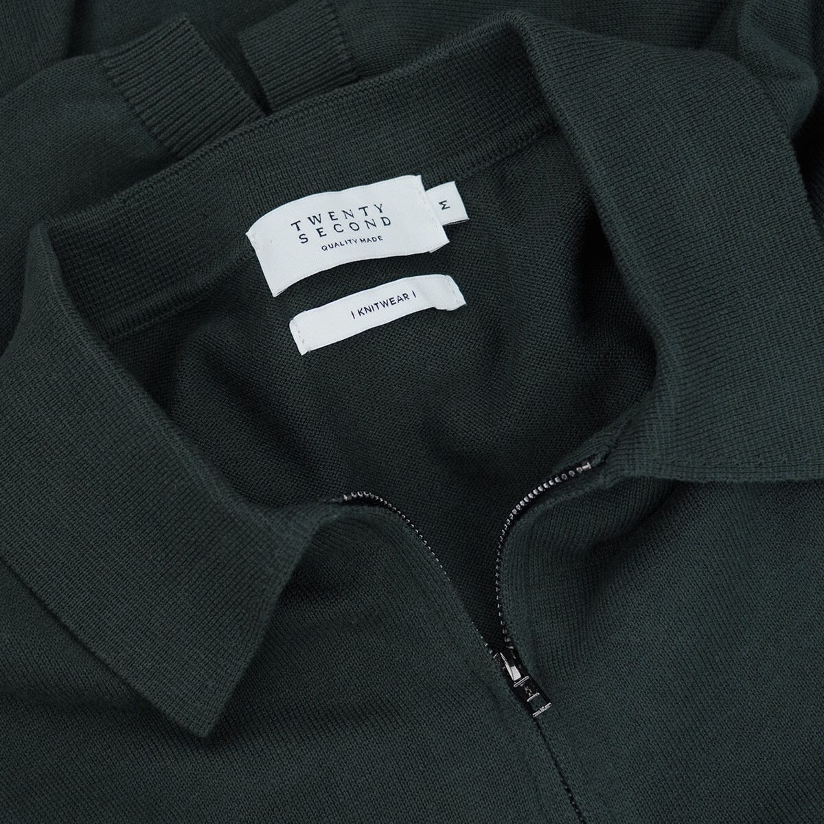MASON ZIP KNIT POLO - GREEN