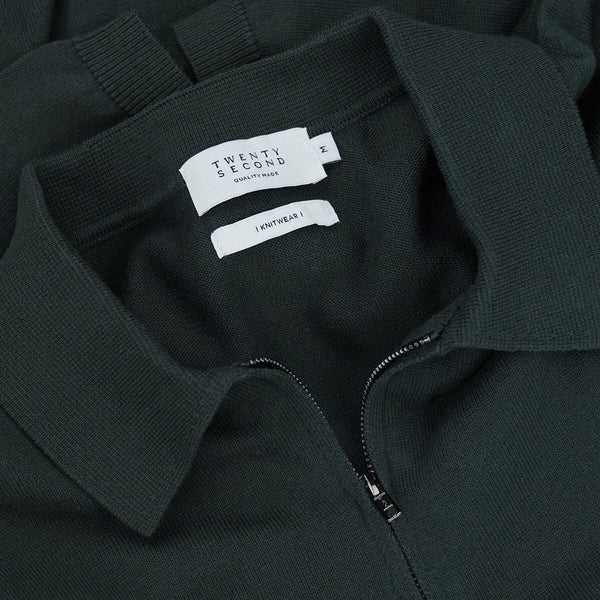 MASON ZIP KNIT POLO - GREEN