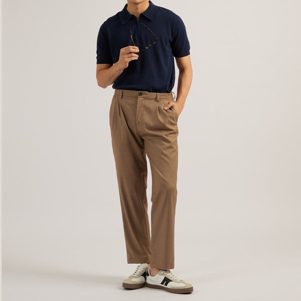 MASON ZIP KNIT POLO - NAVY