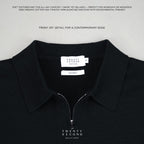 MASON ZIP KNIT POLO - BLACK