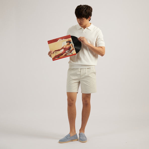 LUCCA KNIT POLO - WHITE