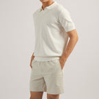 LUCCA KNIT POLO - WHITE