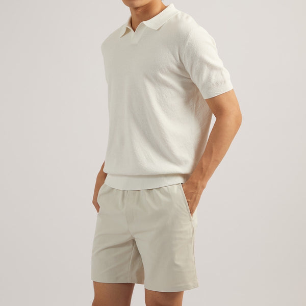 LUCCA KNIT POLO - WHITE