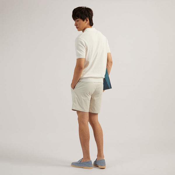 LUCCA KNIT POLO - WHITE