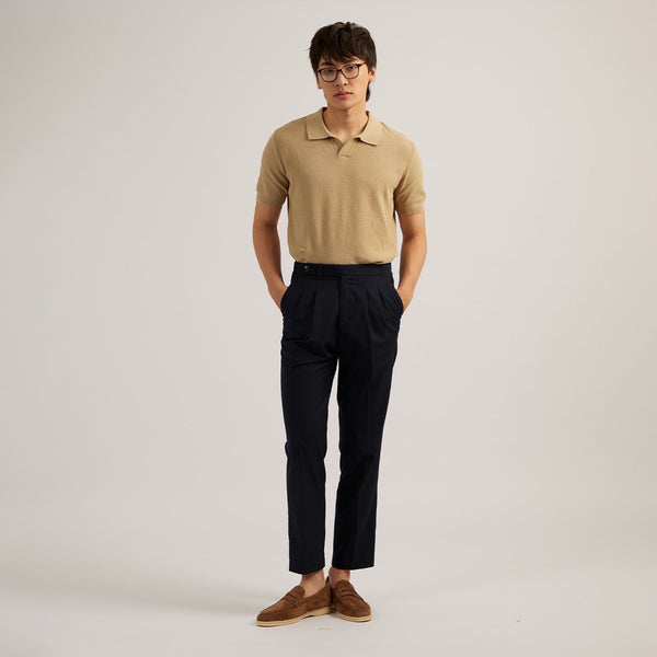 LUCCA KNIT POLO - KHAKI
