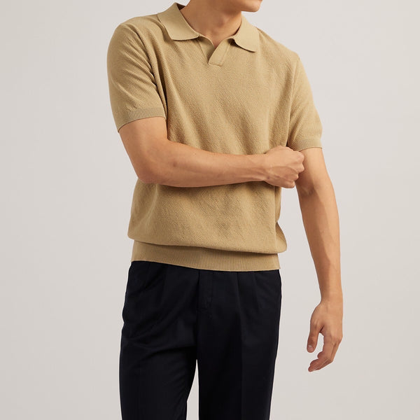 LUCCA KNIT POLO - KHAKI