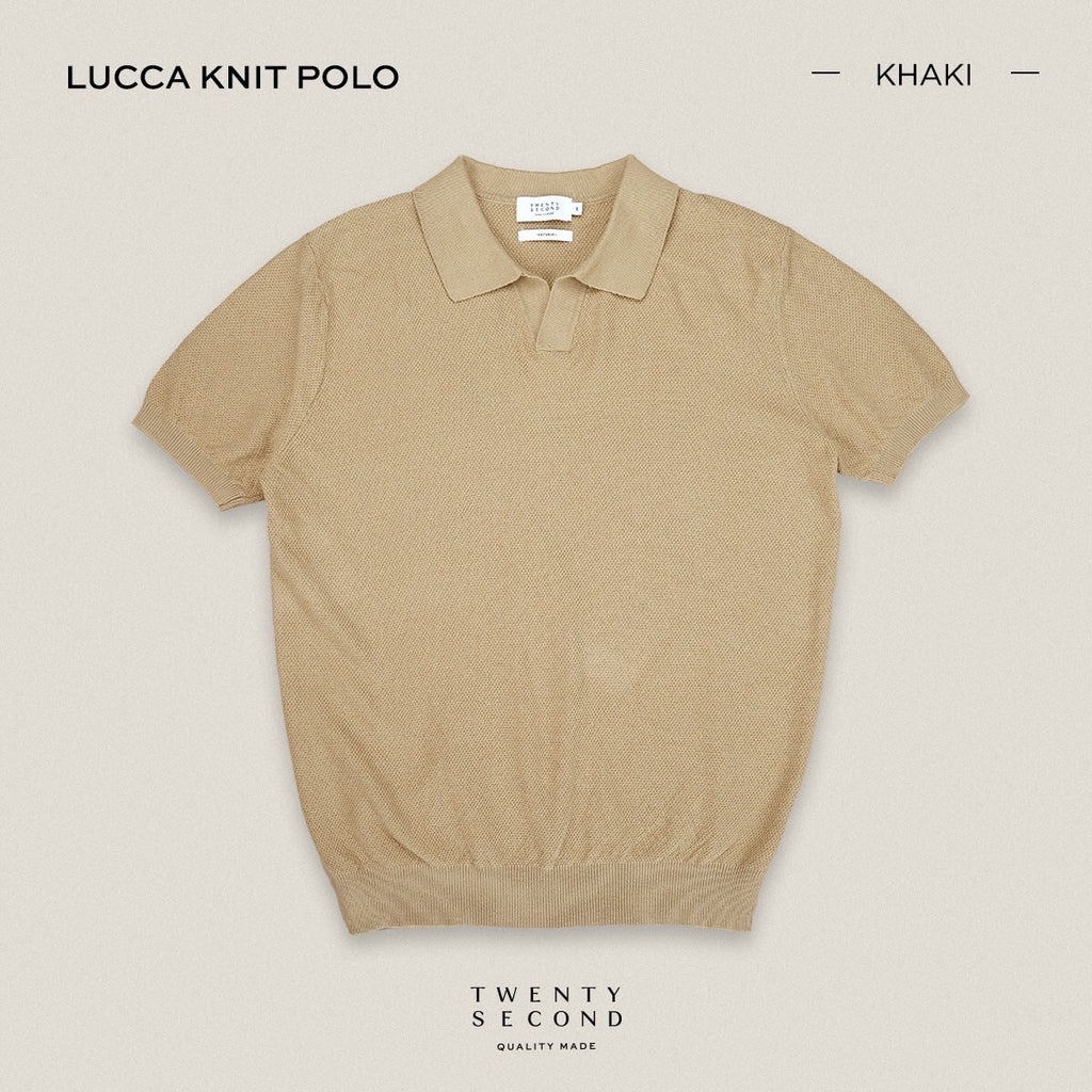 LUCCA KNIT POLO - KHAKI