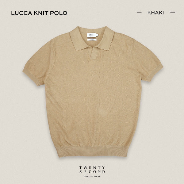 LUCCA KNIT POLO - KHAKI