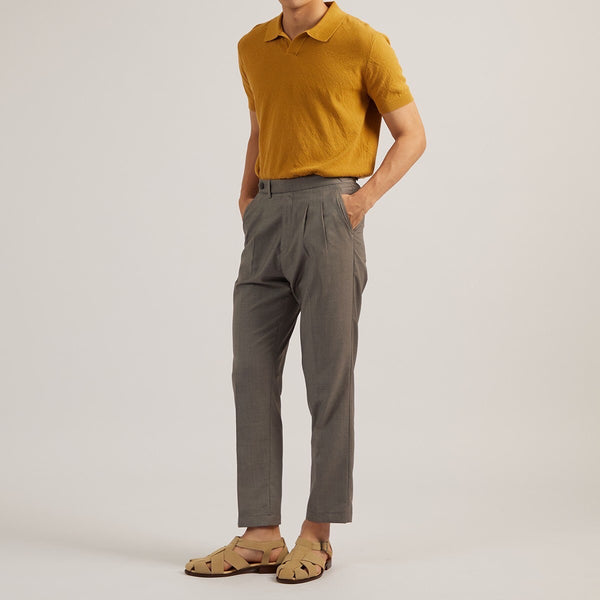 LUCCA KNIT POLO - MUSTARD