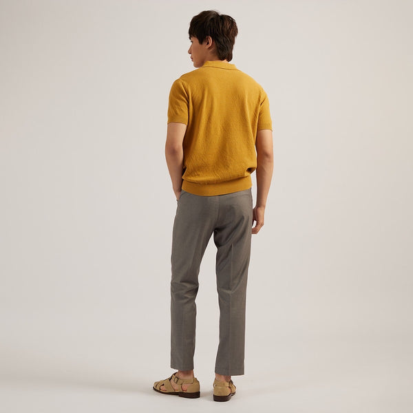 LUCCA KNIT POLO - MUSTARD
