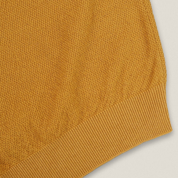 LUCCA KNIT POLO - MUSTARD