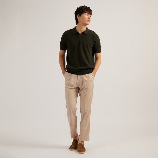 LUCCA KNIT POLO - OLIVE