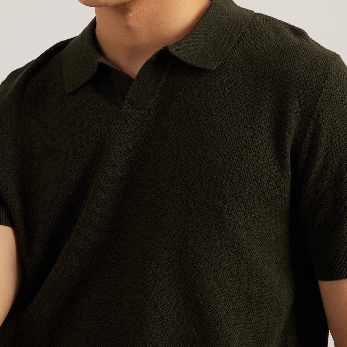 LUCCA KNIT POLO - OLIVE