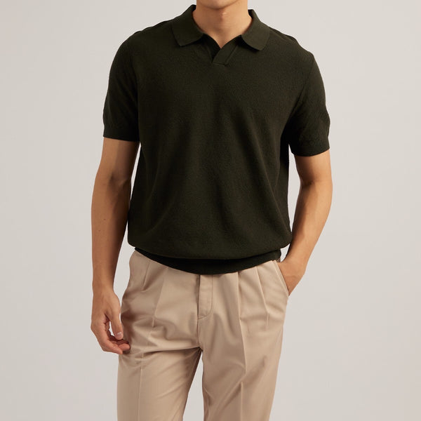 LUCCA KNIT POLO - OLIVE
