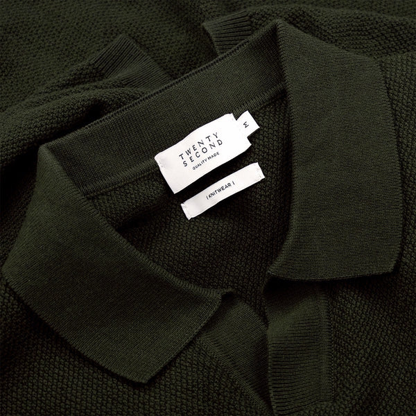 LUCCA KNIT POLO - OLIVE