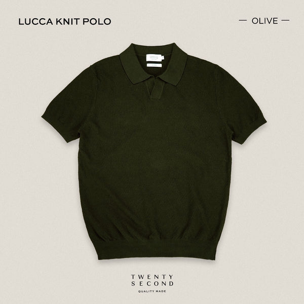 LUCCA KNIT POLO - OLIVE